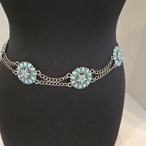 Elegant Turquoise Chain Belt